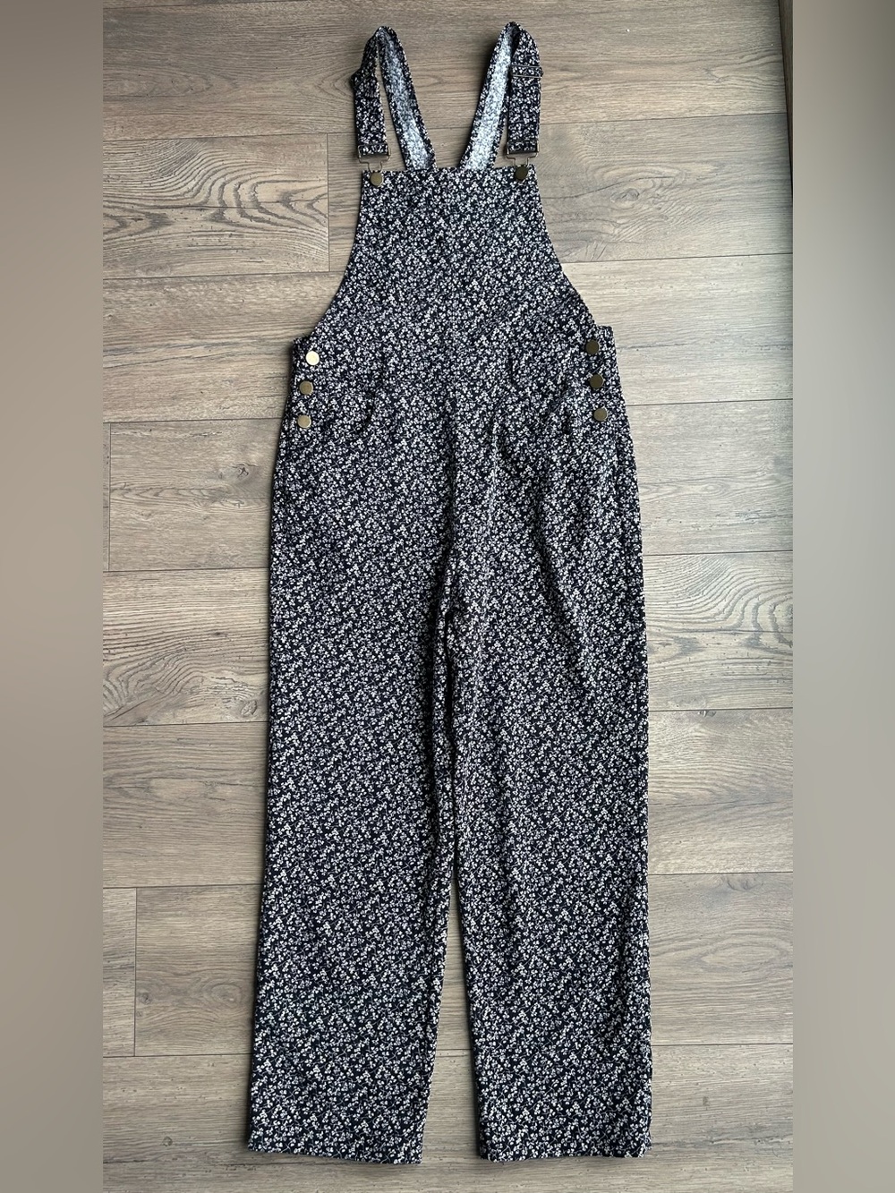 Piper & Scoot Floral Print Micro-Corsuroy Overalls NWT